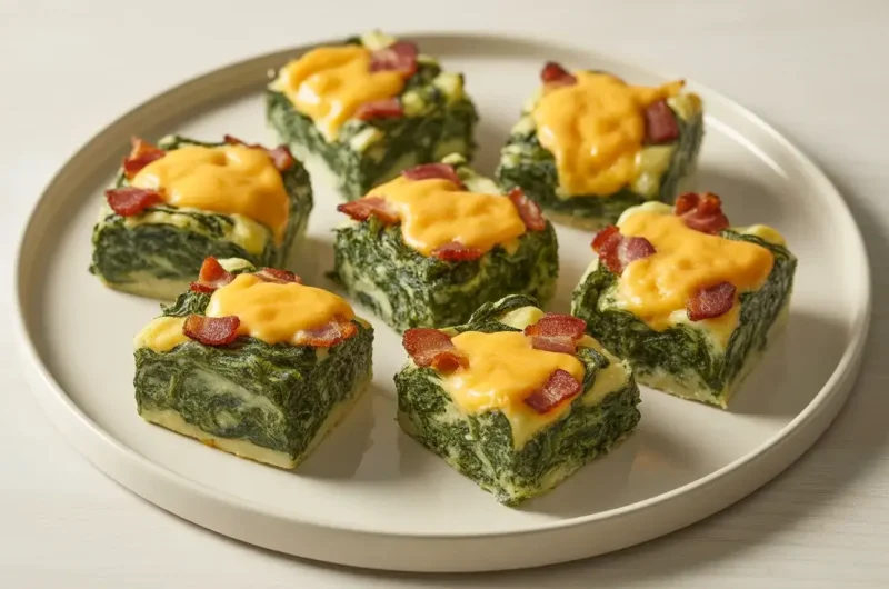 Bacon Cheddar Spinach Squares