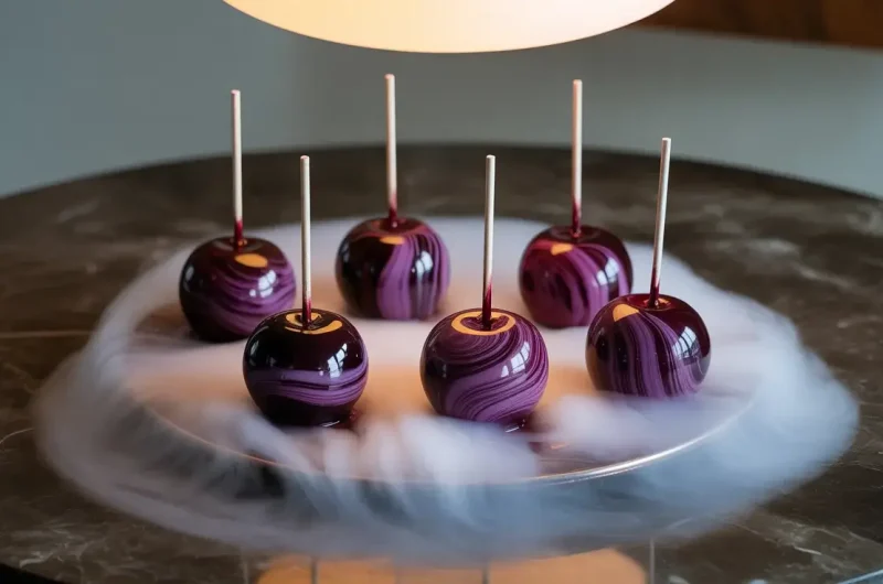 Black Poison Swirl Candy Apples Recipe