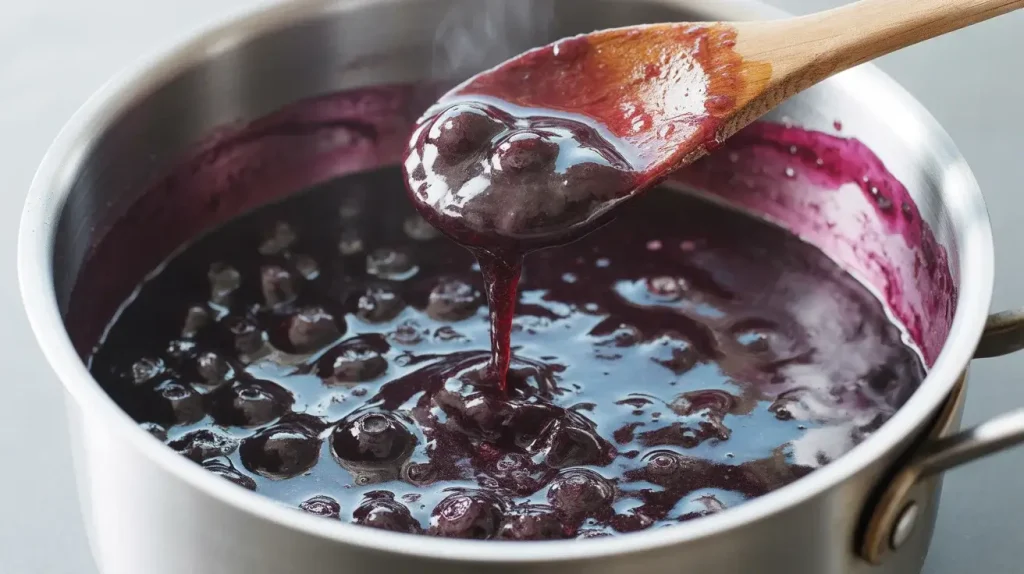 Preparing the Blueberry Topping