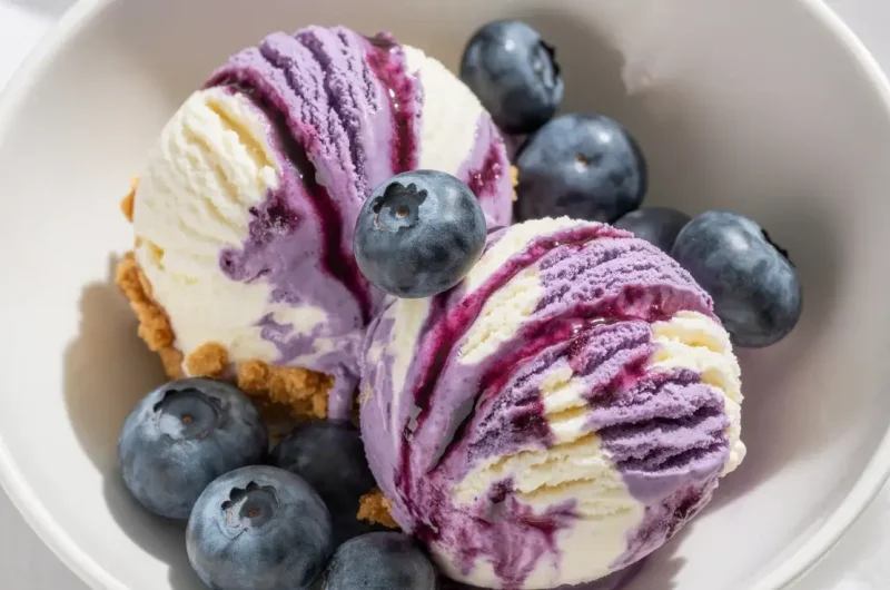 Blueberry Swirl Cheesecake Ice Cream