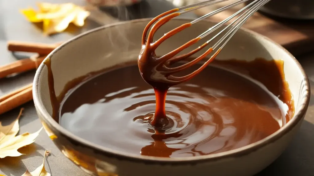 Making the Bourbon Maple Glaze