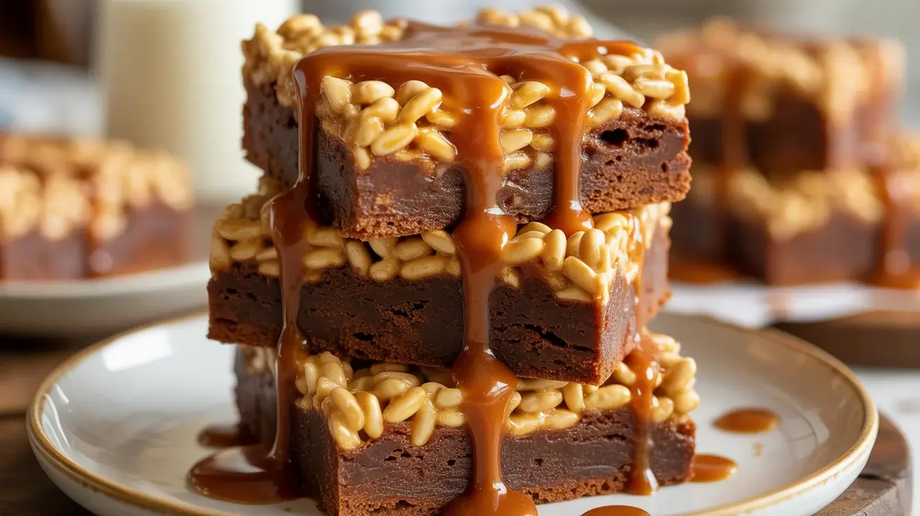 Caramel Rice Krispies Brownies