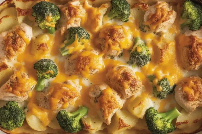 Cheesy Baked Potato Chicken Broccoli Casserole