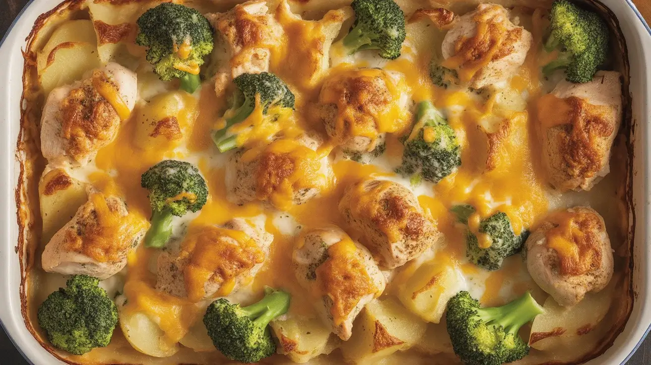 Cheesy Baked Potato Chicken Broccoli Casserole