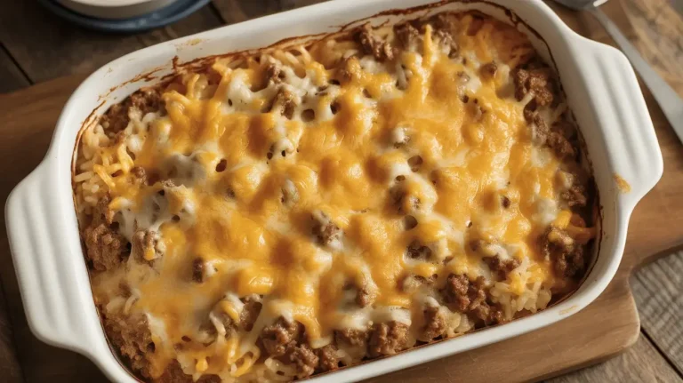 Cheesy Ground Beef and Rice Casserole Recipe