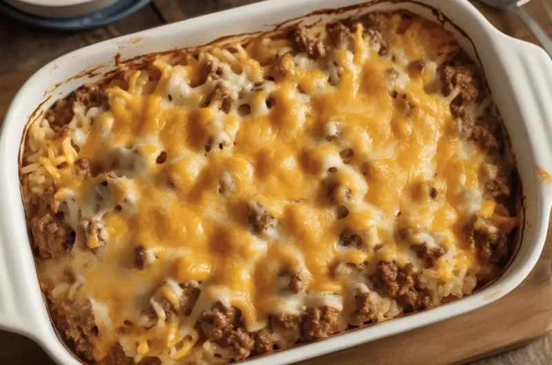 Cheesy Ground Beef and Rice Casserole Recipe