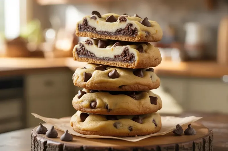Chocolate Chip Cookie Dough Cheesecake Cookies