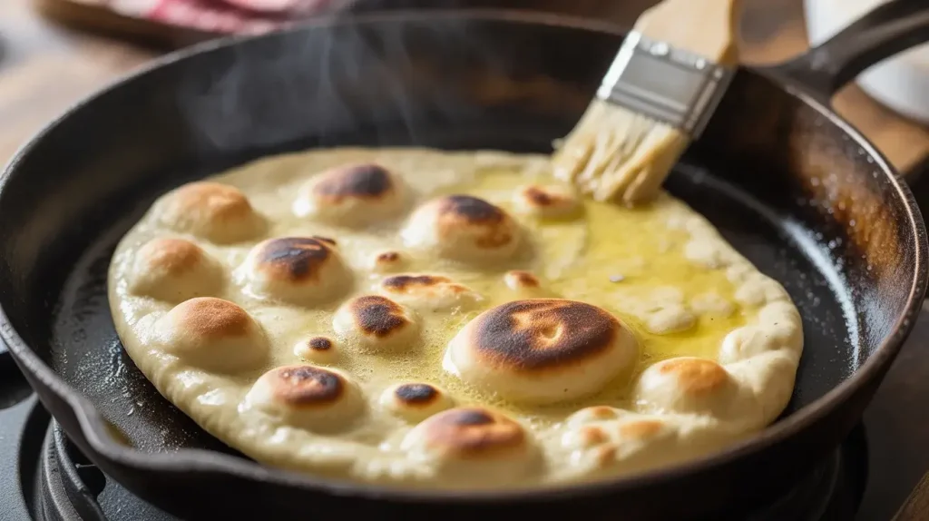 Making the Buttery Garlic Naan