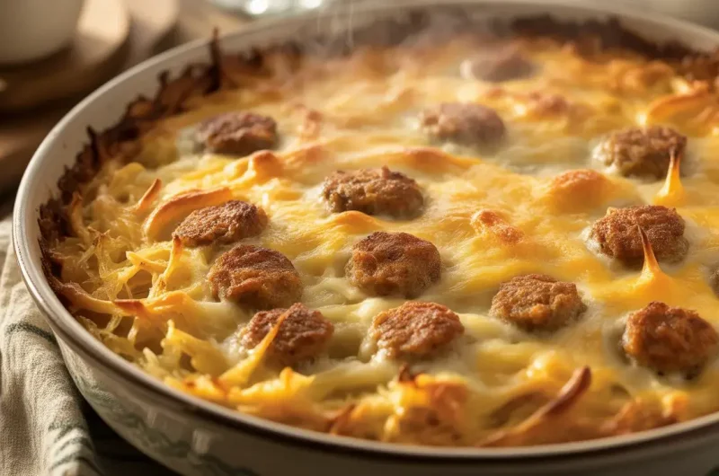 Easy Cheesy Sausage and Hashbrown Casserole