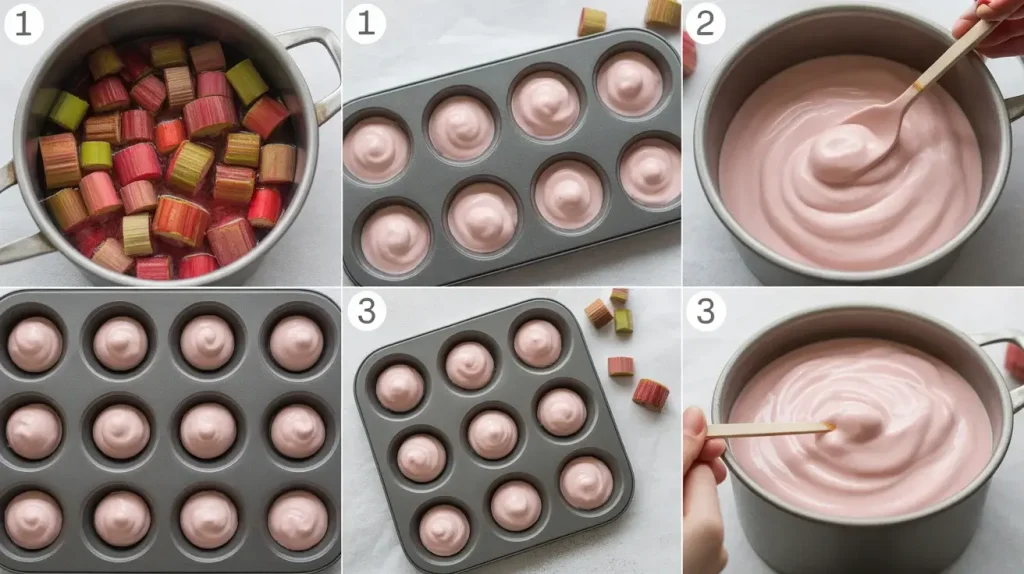 How to Make Frozen Rhubarb Yogurt Bites