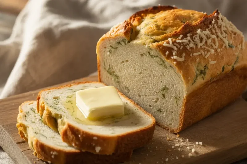 Garlic Herb Parmesan Sourdough Discard Quick Bread