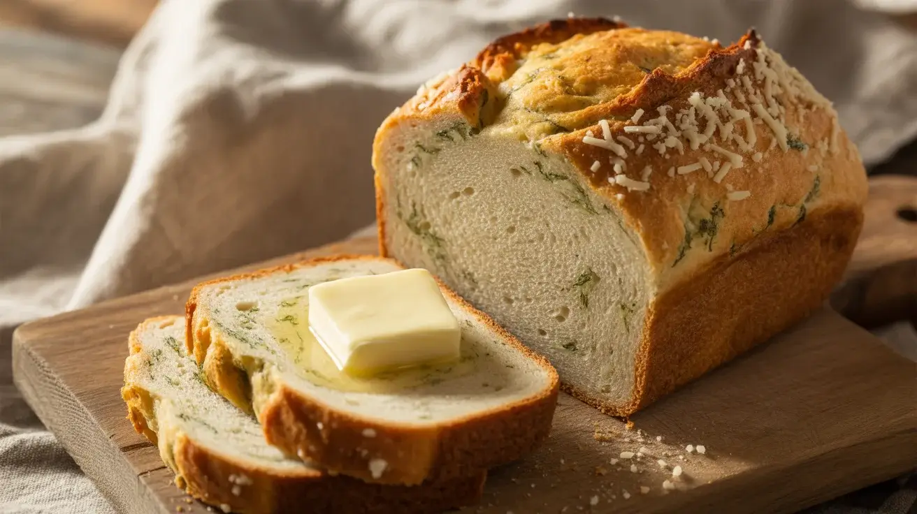 Garlic Herb Parmesan Sourdough Discard Quick Bread