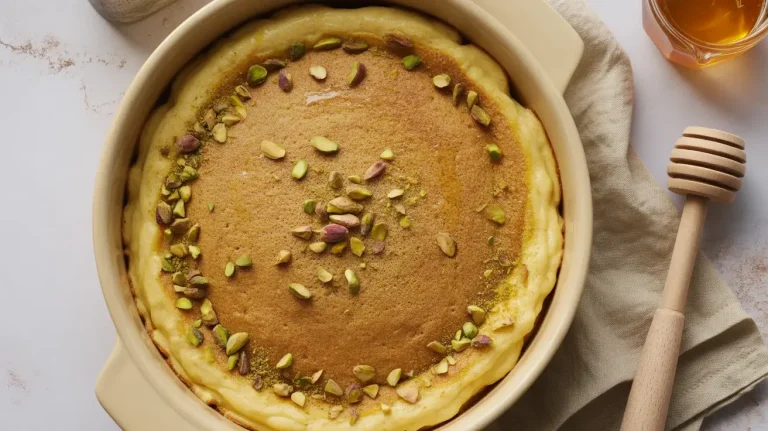 Grandma's Easy Pistachio Honey Ricotta Pancake Bake