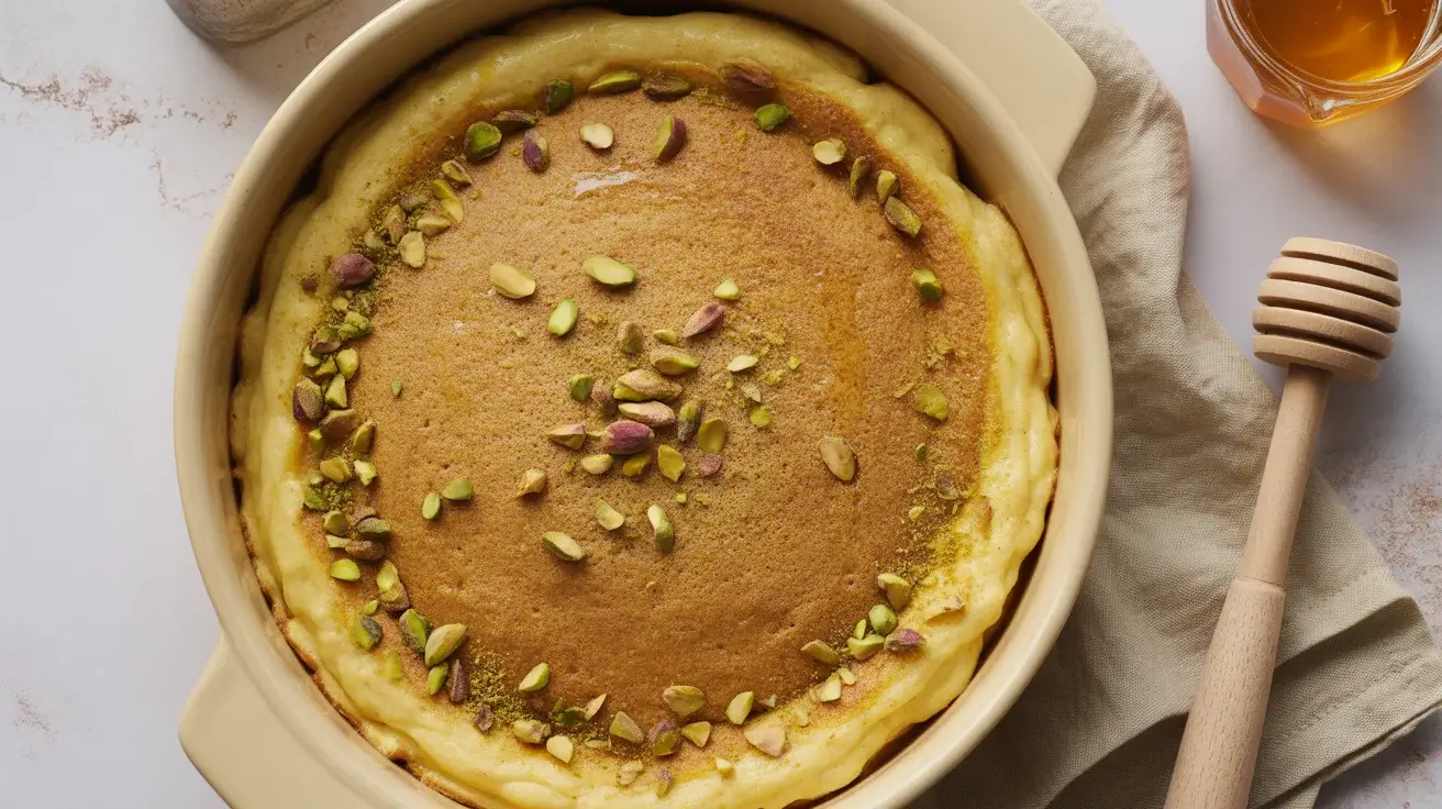 Grandma's Easy Pistachio Honey Ricotta Pancake Bake