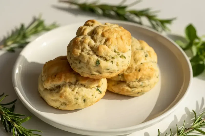 Herb Garlic Sourdough Discard Drop Biscuits