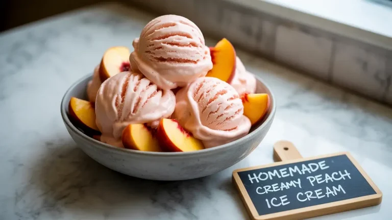 Homemade Creamy Peach Ice Cream