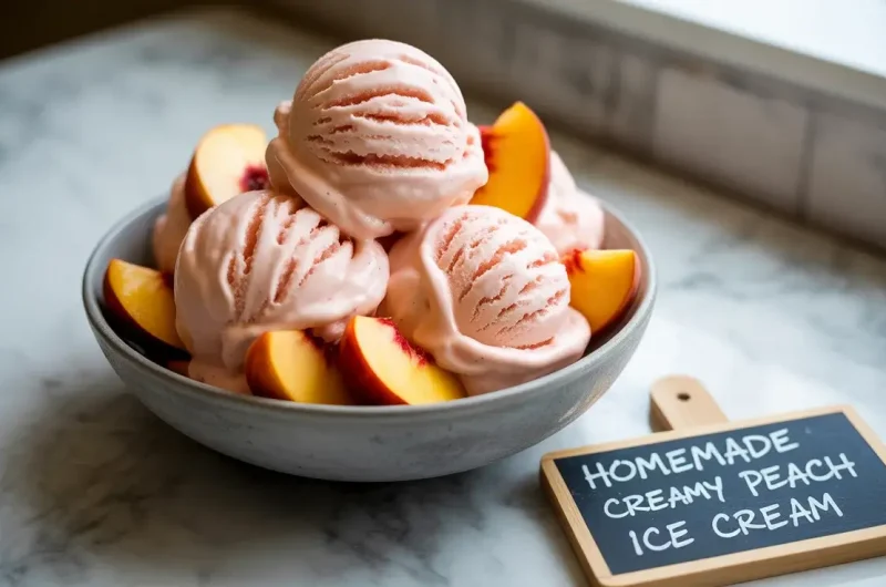 Homemade Creamy Peach Ice Cream