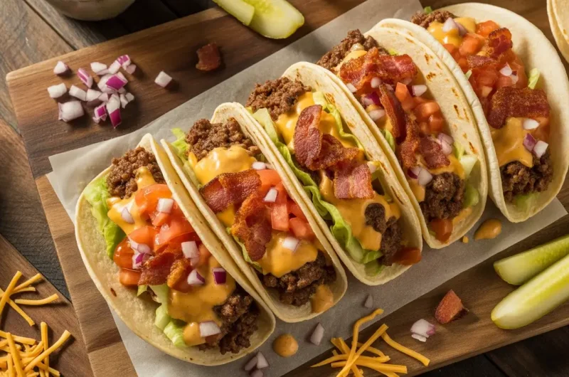 Loaded Bacon Cheeseburger Tacos