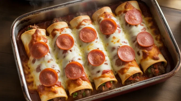 Pizza Enchiladas with Ground Beef