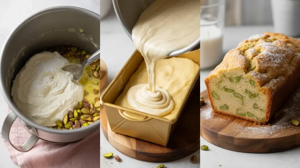 How to Make Pistachio Ricotta Blondie Loaf