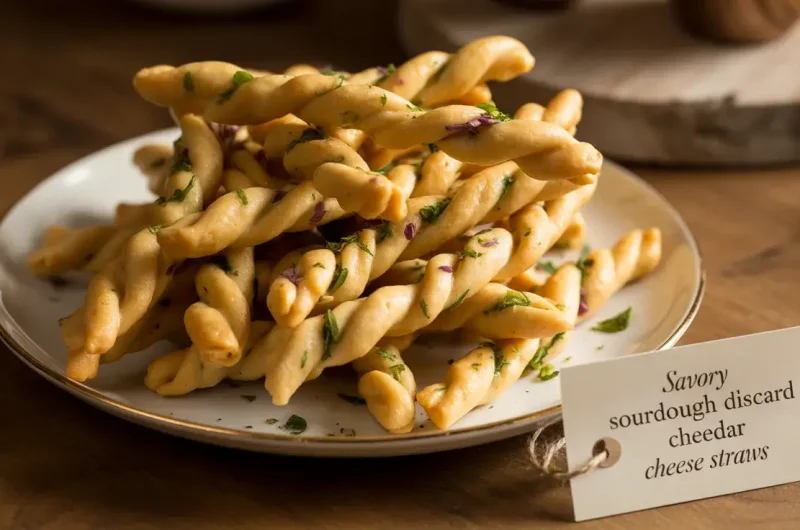 Savory Sourdough Discard Cheddar Cheese Straws