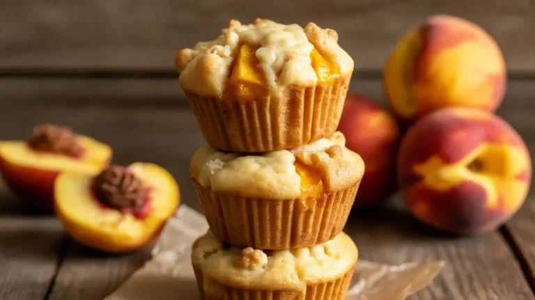 Sourdough Discard Peach Cobbler Muffins