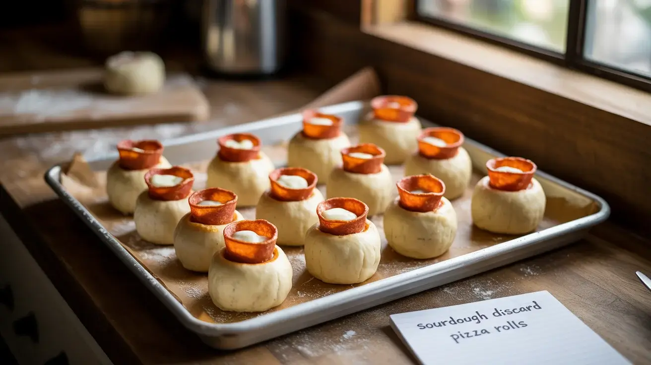 Sourdough Discard Pizza Rolls with Crispy Pepperoni Cups