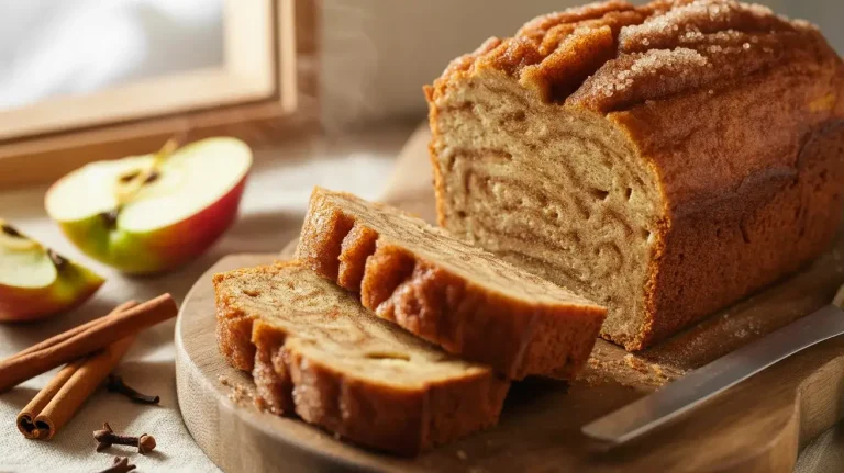 Spiced Apple Cider Donut Loaf with a Cinnamon Sugar Crust