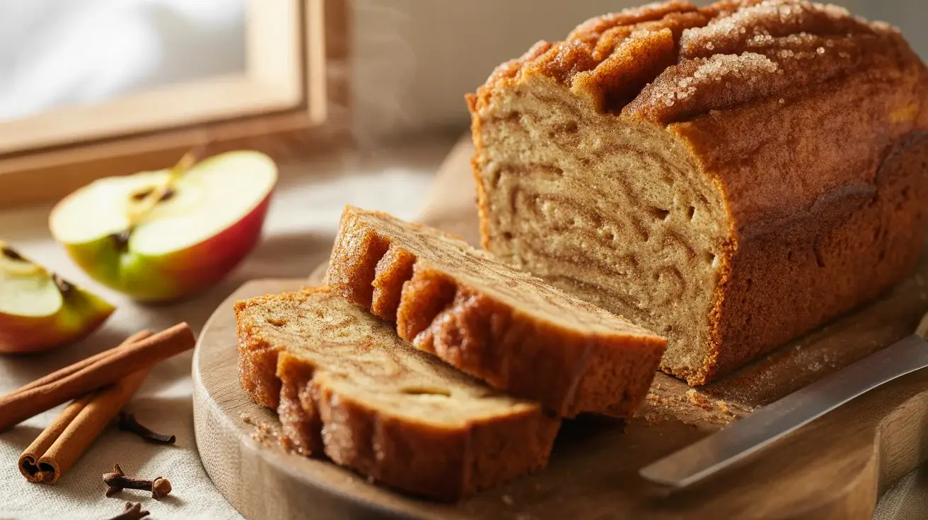 Spiced Apple Cider Donut Loaf with a Cinnamon Sugar Crust