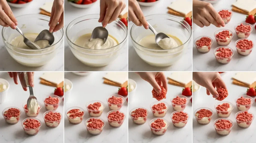 How to Make Strawberry Crunch Cheesecake Bites