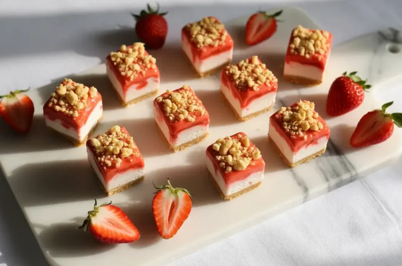 Strawberry Crunch Cheesecake Bites