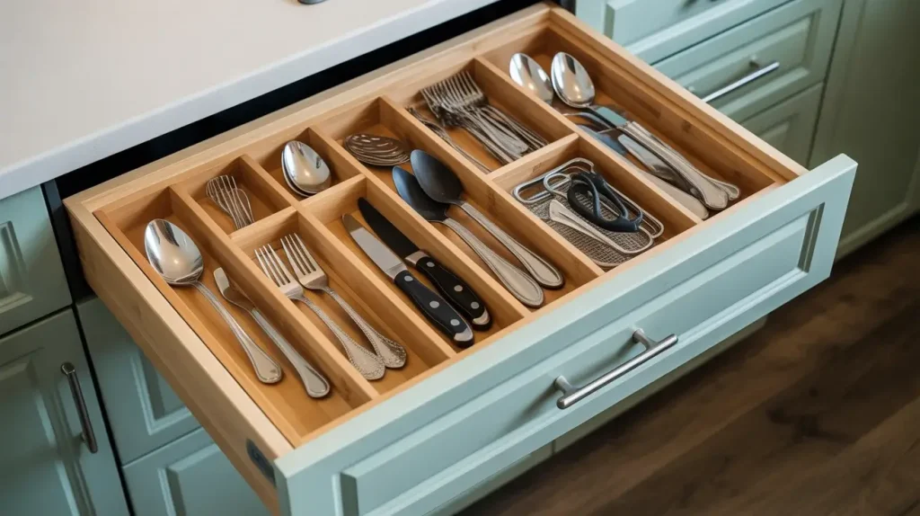 Utilize Drawer Dividers for Utensils