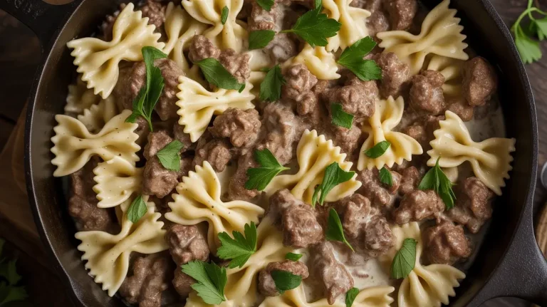Creamy Ranch Beef Bowtie Skillet