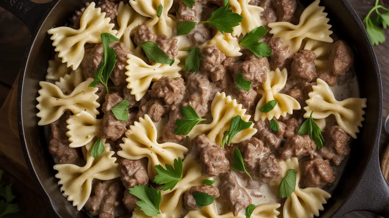 Creamy Ranch Beef Bowtie Skillet