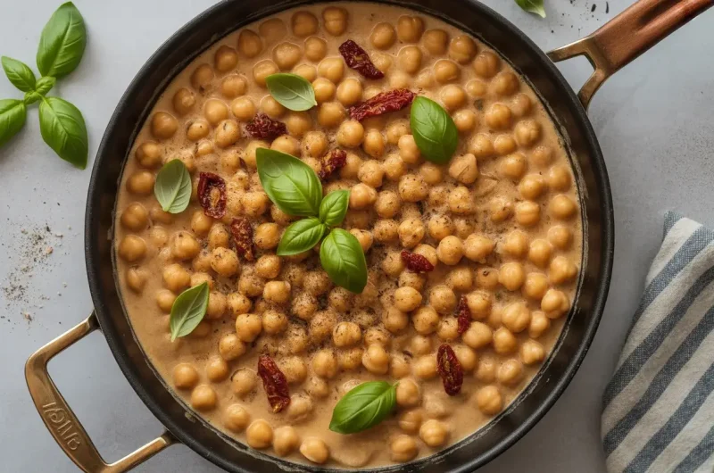 Creamy Sun Dried Tomato Chickpeas – Easy Weeknight Meal