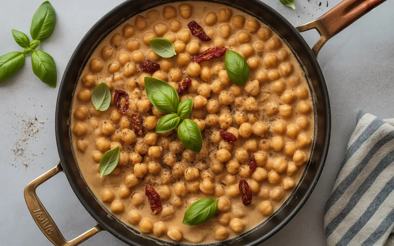 Creamy Sun Dried Tomato Chickpeas