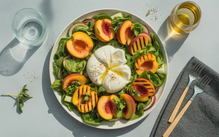 Grilled Peach and Burrata Salad
