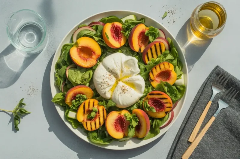 Grilled Peach and Burrata Salad