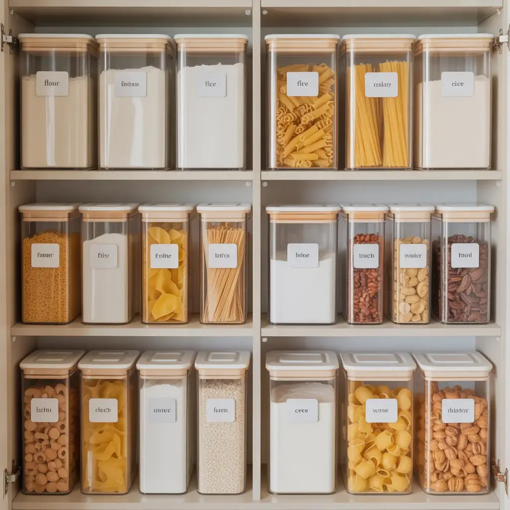 Use Clear Containers for Pantry Items and Dry Goods