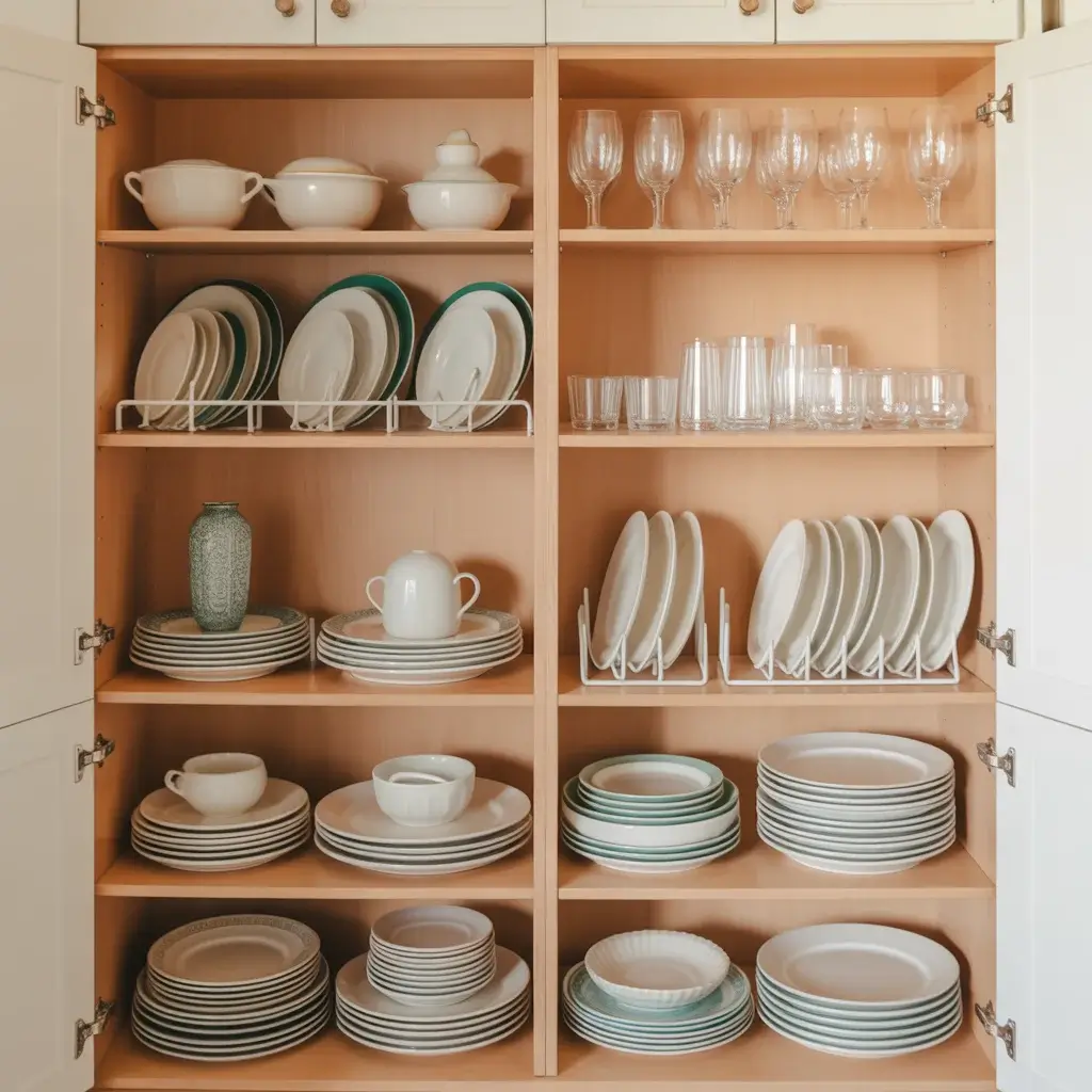 Plate and Dishware Cabinet Organization