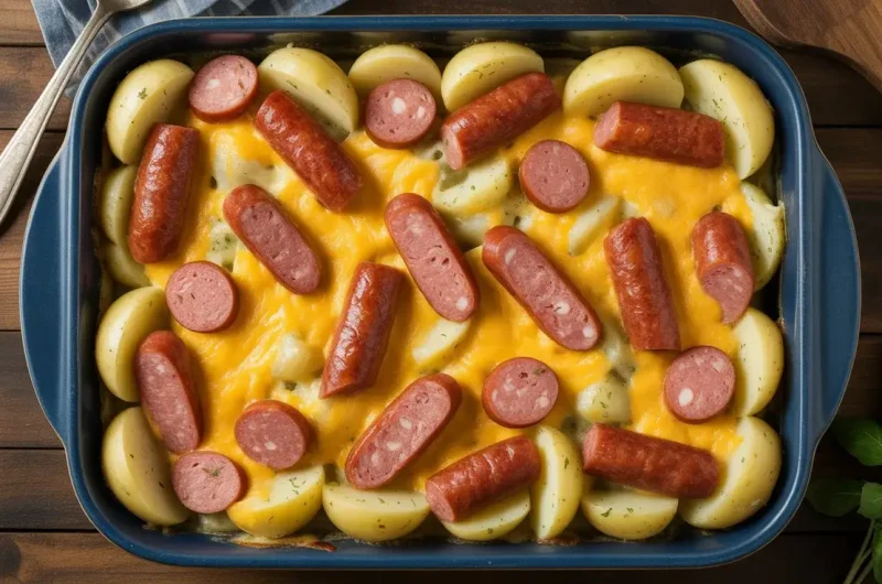 Kielbasa Cheesy Potato Casserole