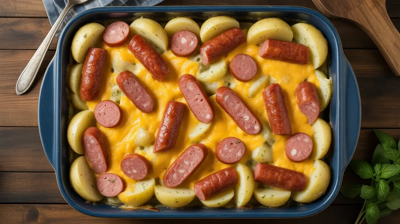 Kielbasa Cheesy Potato Casserole