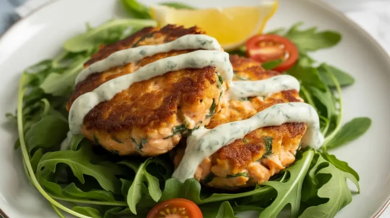 Mediterranean Salmon Cakes with Spinach and Feta
