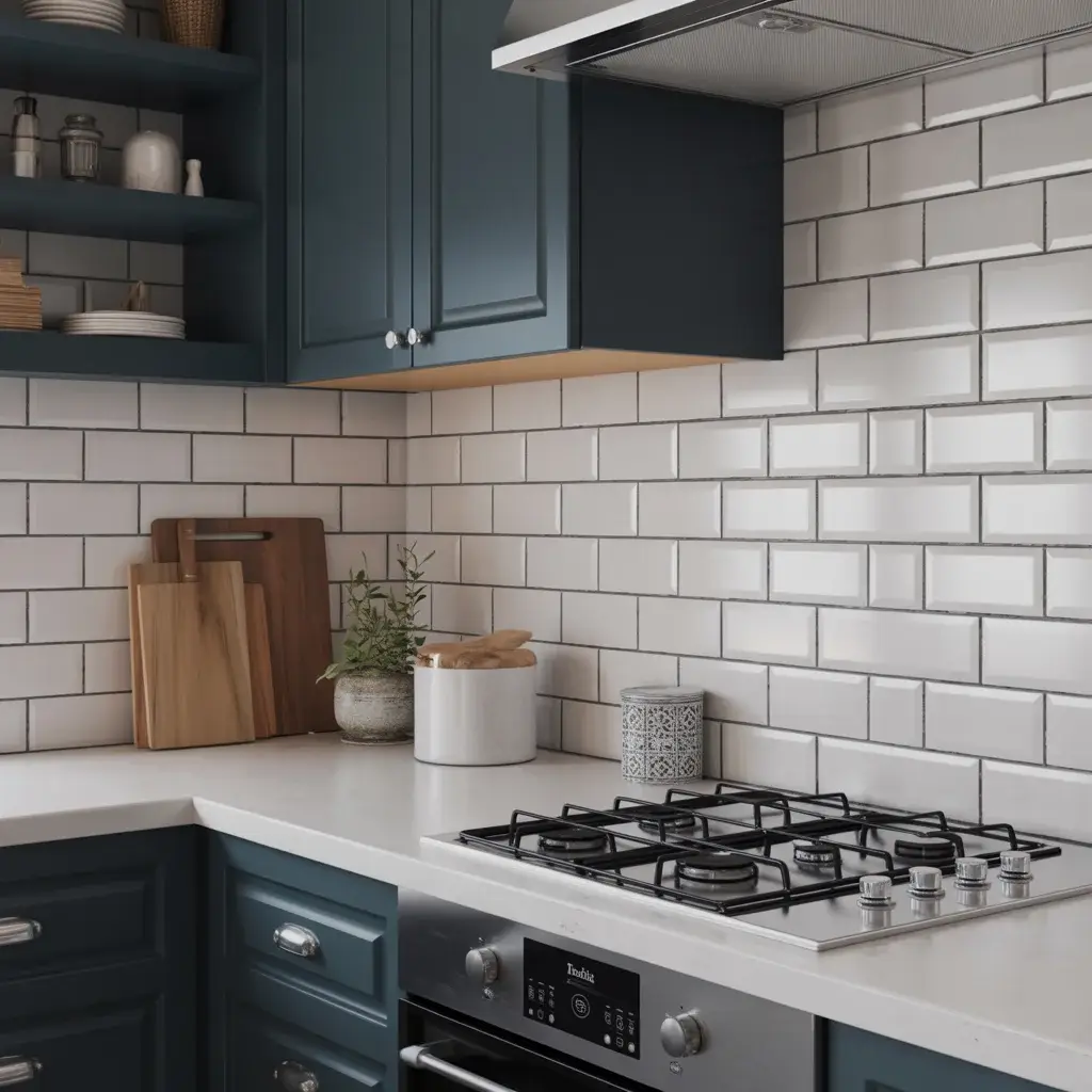 Navy Cabinet Kitchen Color Schemes by Style