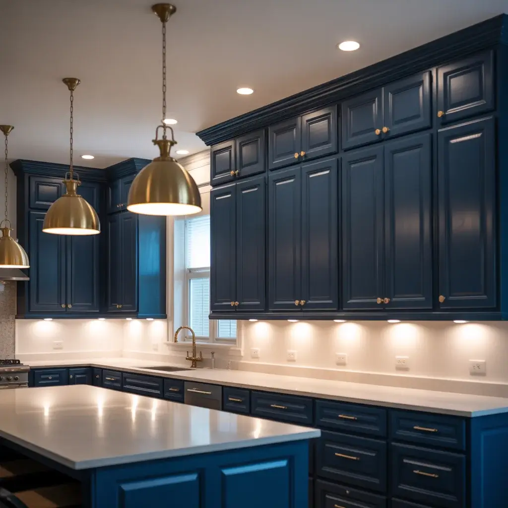 Lighting Considerations for Navy Kitchen Cabinets