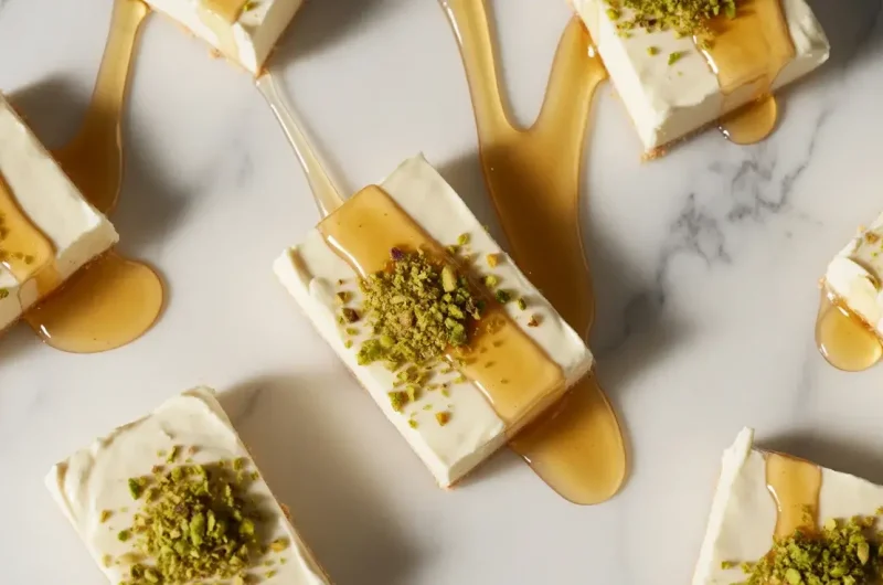 No-Bake Honey Pistachio Ricotta Bars
