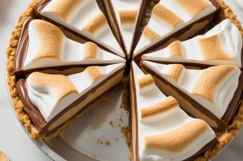 Nutella Peanut Butter Marshmallow Pie