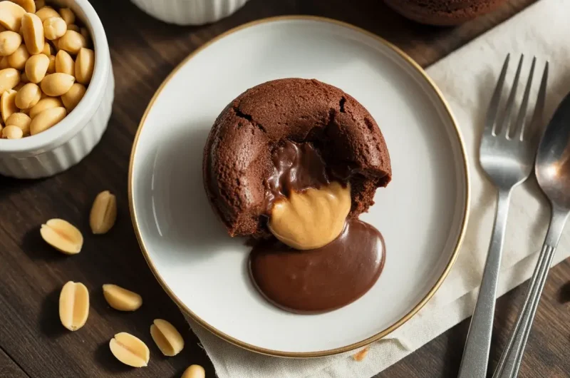 Peanut Butter Chocolate Lava Cakes