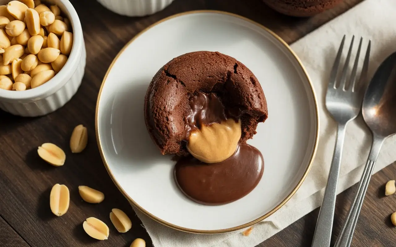 Peanut Butter Chocolate Lava Cakes