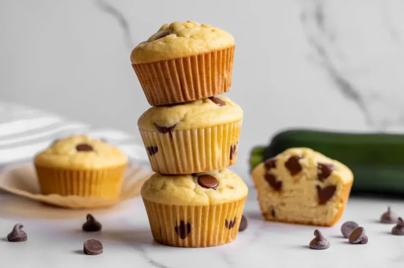 Peanut Butter Zucchini Chocolate Chip Muffins